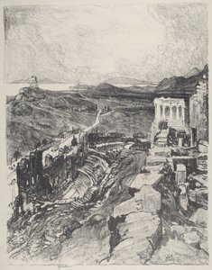 The Odeon, Athen, 1913. av Joseph Pennell