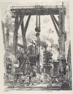 The Old Gun-Pit, 1916. av Joseph Pennell