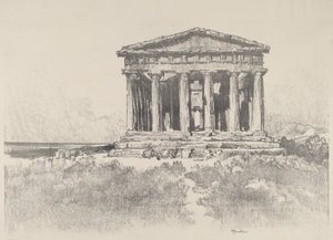 The Temple by the Sea, Temple of Concord, Girgenti, 1913. av Joseph Pennell