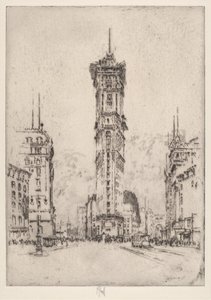 Times Building av Joseph Pennell