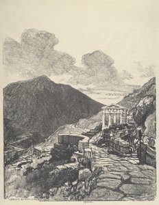 Treasury of Athens, Delphi av Joseph Pennell