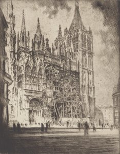 Vestfronten, Rouen katedral, 1907. av Joseph Pennell