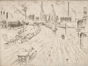 Spor, Oberhausen, 1910. av Joseph Pennell