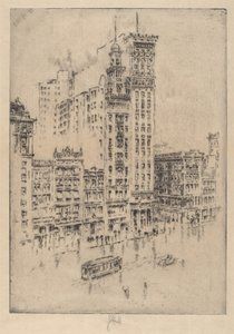 Union Square, regnværsdag av Joseph Pennell