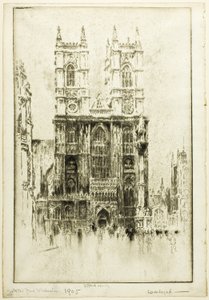Vestfronten, Westminster Abbey av Joseph Pennell