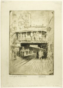 Westminster Bridge Station av Joseph Pennell