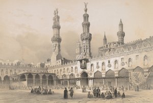 22. Gårdsplassen til el Ahzar-moskeen, Kairo, 1843.