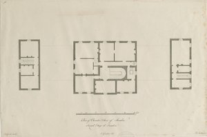 Sandon Hall - Plan over kammergulvet: gravering, nd [1769-1771] (trykk) av Joseph Pickford