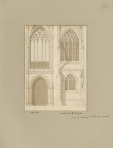 Interiør i Lichfield Cathedral - Kor: sepia-tegning, [1819] (tegning) av Joseph Potter