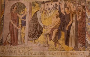 Den fortapte sønn. Fresco i katedralen i Nanterre av Joseph Radan