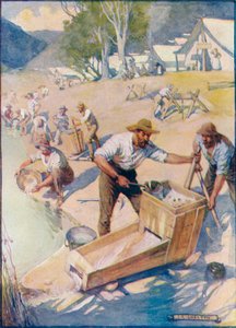 Hele dagen var lyden av plukket og vuggens rumling hørt, c1908, c1920. av Joseph Ratcliffe Skelton