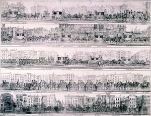 Dronning Victorias fremgang gjennom London, 1837 av Joseph Robins