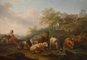 Landskap med beitende storfe av Joseph Roos d. Ä.