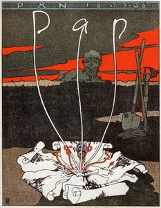 Kunst. Pan, magasin i art nouveau-stil. Plakat av Joseph Sattler, Tyskland, ca. 1895 (plakat)