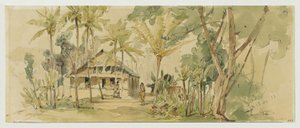 Huset til Roankiddi-sjefen på Puinipet (Ponape) Island, Caroline Islands av Joseph Selleny