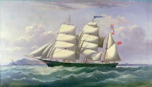 Barquentine Pawnee i Irskehavet av Joseph Semple