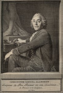 Portrett av Christophe-Gabriel (Christophe Gabriel) Allegrain (1710-1795) Fransk billedhugger - gravering etter maleriet av Joseph-Siffrein Duplessis av Joseph Siffred (after) Duplessis