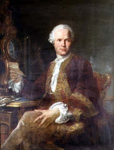 Portrett av en herre i en rødfarget frakk av Joseph Siffred Duplessis