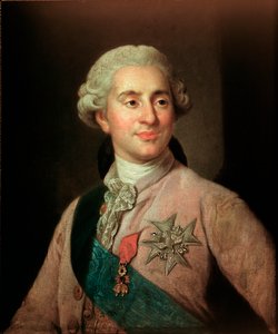 Portrett av kongen av Frankrike Ludvig XVI (1754-1793) iført insigniene til Order of the Golden Fleece-maleri av Joseph Siffred Duplessis (1725-1802) (Joseph-Siffred, Joseph Siffrede, Joseph-Siffrede, Joseph Siffrein, Joseph- Siffrein) 1700-tallet M