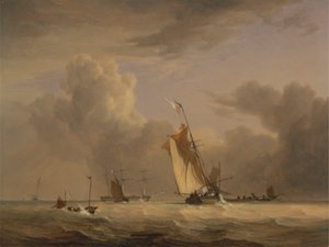 Fishing Smack og andre fartøy i sterk bris