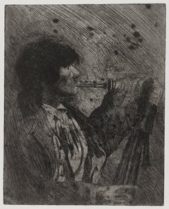 Man Playing Bagpipes, , trykt av Sigmund Abeles og Edmond Casarella