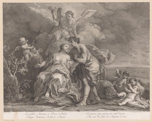 Bacchus og Ariadne på øya Naxos av Joseph Wagner (possibly)