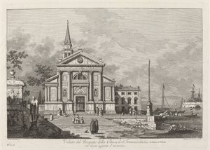 Visning av prospektet til Church of S. Francesco, 1742.