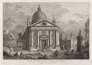 Prospekt for SS-kirken. Rosenkrans kjent som Gesuati av Joseph Wagner after Canaletto