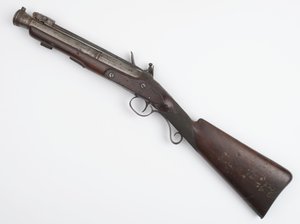 Blunderbuss med fjærbajonett utstedt til Irish Volunteers, ca. 1815 (blunderbuss, flintlock)