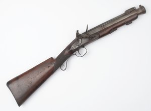 Blunderbuss med fjærbajonett utstedt til Irish Volunteers, ca. 1815 (blunderbuss, flintlock)
