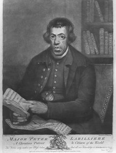 Major Peter Labilliere, etset av Henry Kingsbury, 1780 (etsing og mezzotint)