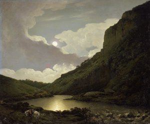Matlock Tor av Moonlight, ca. 1777-80 (olje på lerret) av Joseph Wright of Derby