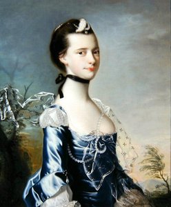 Portrett av Elizabeth Copestake (d.1790) (olje på lerret) av Joseph Wright of Derby