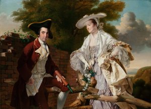 Portrett av Peter Perez Burdett og hans første kone Hannah, 1765 av Joseph Wright of Derby