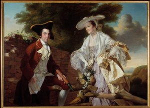 Portrett av kartografen Peter Perez Burdett (1735-1793) og hans kone Hannah Painting av Joseph Wright of Derby (1734-1797) 1765 Praha, Nasjonalgalleriet av Joseph Wright of Derby