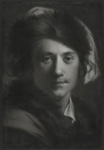 Selvportrett i en pelshatt av Joseph Wright of Derby