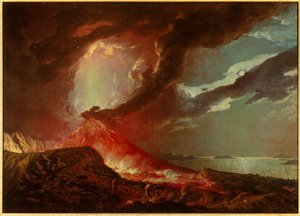 Vesuve-utbruddet med øyer i Napolibukta i 1776 Maleri av Joseph Wright fra Derby (1734-1797) 1776 Privat samling