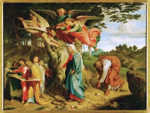 Gang Mariae ueber das Gebirge - Jomfru Marias vandring over fjellene … (maleri på lerret) av Joseph von Fuhrich
