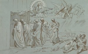 Gud kaller Noah og hans familie inn i arken, 1827.