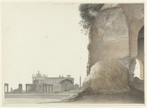 Basilikaen San Giovanni in Laterano, med Temple of Minerva Medica i forgrunnen Kirken San Giovanni in Laterano, med tempelet til Minerva Medica i forgrunnen til høyre, i Roma