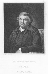 Pastor Thomas Warton , engelsk litteraturhistoriker kritiker og poet (gravering) av Joshua (after) Reynolds