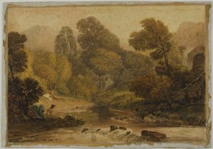 En scene nær Lodore, Cumberland av Joshua Cristall