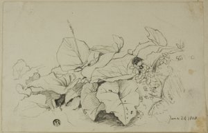 Klump av blader og blomster av Joshua Cristall