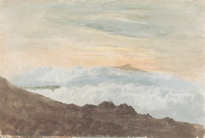 Fjelllandskap med skyer av Joshua Cristall