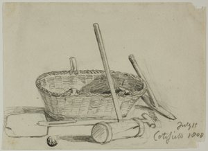 Flettkurv, hammer, spade, plukk