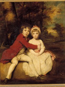John Parker og hans søster Theresa En bror og søster barn som står kjærlig. Maleri av Joshua Reynolds (1723-1792) av Joshua Reynolds