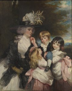 Lady Smith Charlotte Delaval og hennes barn George Henry, Louisa og Charlotte, 1787. av Joshua Reynolds