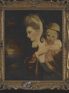 Pick-A-Back (Mrs. Payne Gallaway And Child) (Kopi av) (olje på lerret) av Joshua Reynolds