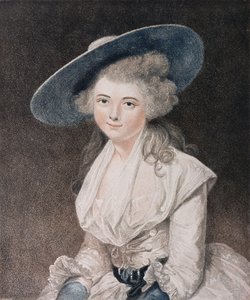 The Honorable Miss Bingham (d.1831) gravert av Francesco Bartolozzi (1727-1815) utgitt av E. M. Diemar, 1786 (stippgravering) av Joshua Reynolds