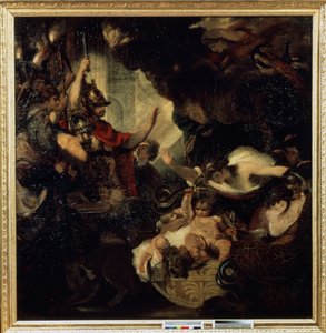 Spedbarnet Hercules kveler slangene, 1786-88 av Joshua Reynolds